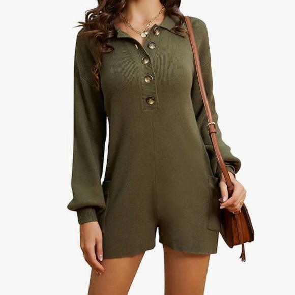 NWOT Black Sweater romper with buttons - Picture 6 of 6